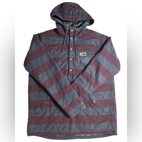 Patagonia Mens Large Reclaimed Wool Pullover Hoody Striped Insulated 40th Anniv - Picture 1 of 5